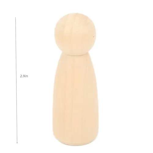 10Pcs Unfinished Wooden Peg Doll,75mm / 3.0in Wooden Figures Decorative Peg Doll People for Kids Quality People Shapes Great for DIY Arts