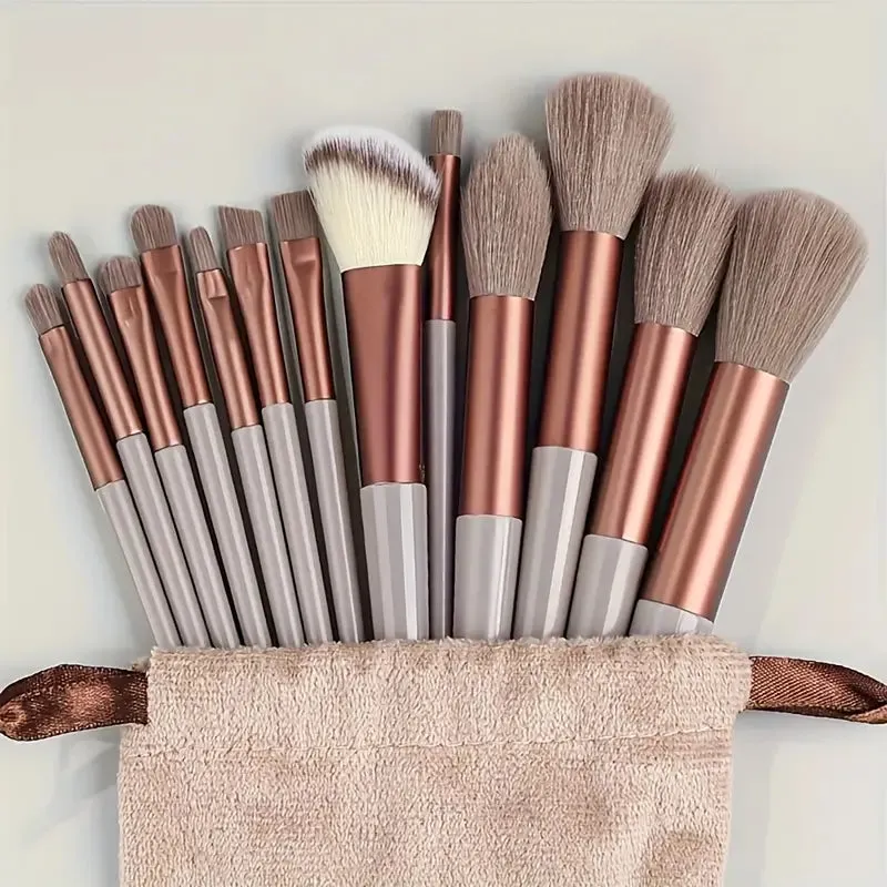 13-Piece: Professional Soft Fluffy Makeup Brush Set with Bag Case