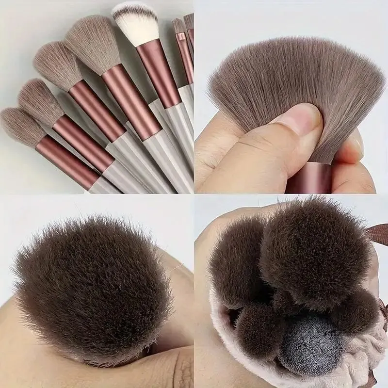 13-Piece: Professional Soft Fluffy Makeup Brush Set with Bag Case