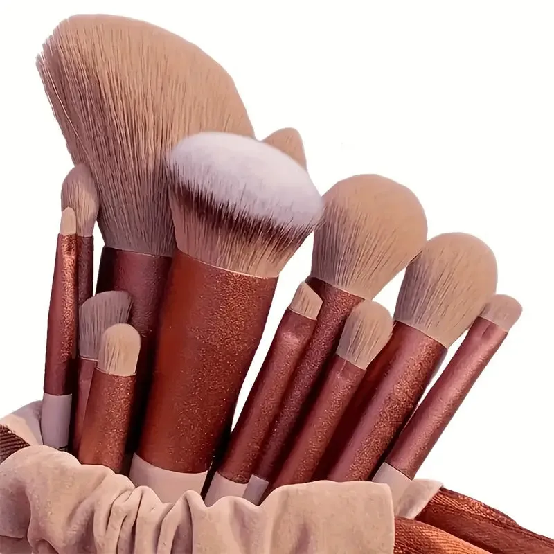 13-Piece: Professional Soft Fluffy Makeup Brush Set with Bag Case