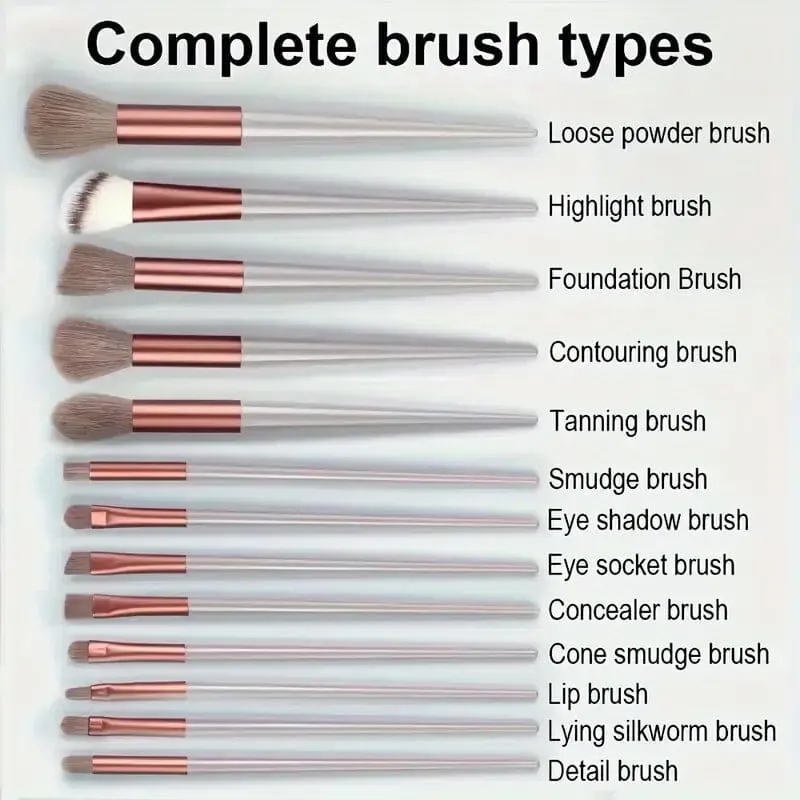 13-Piece: Professional Soft Fluffy Makeup Brush Set with Bag Case