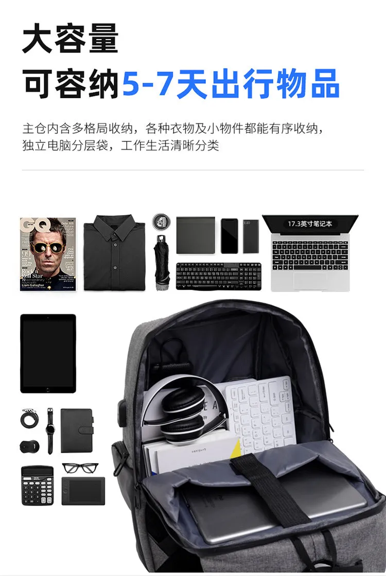 15.6-inch high-capacity computer black backpack