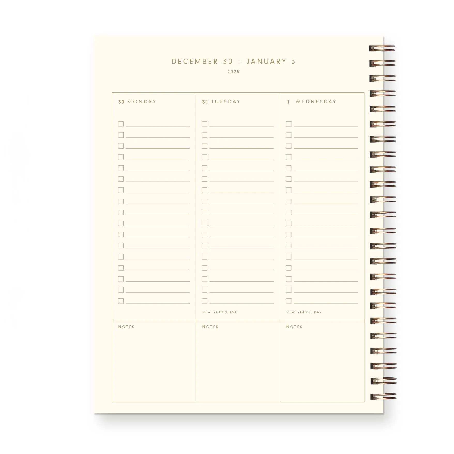 2025 Retro Dated Weekly Planner: French Vanilla Cover