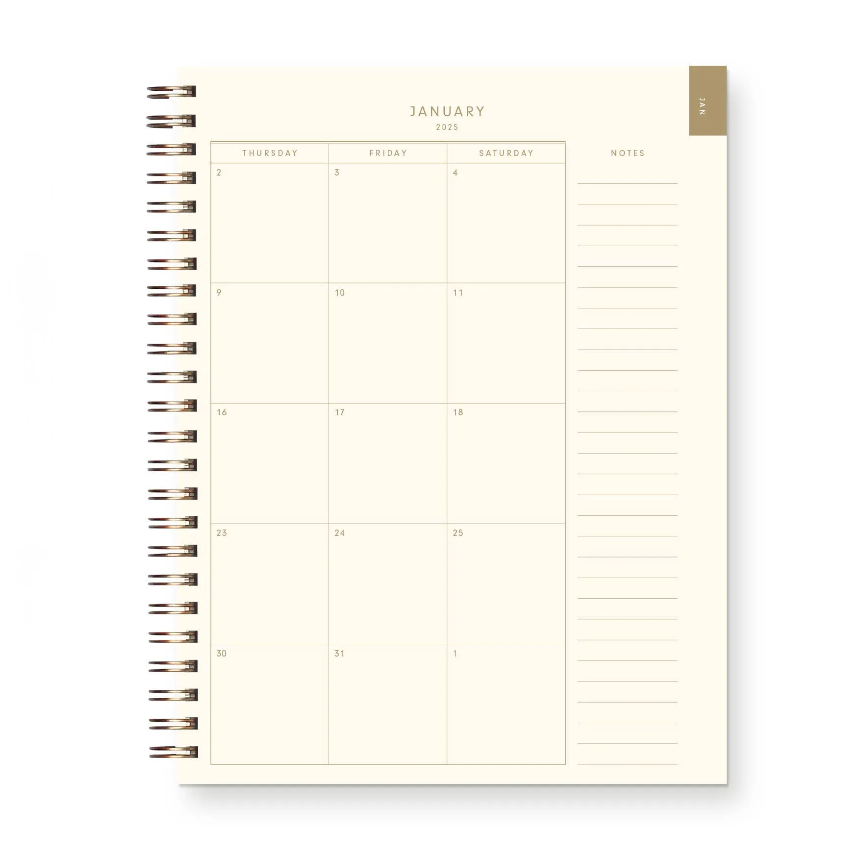 2025 Retro Dated Weekly Planner: French Vanilla Cover