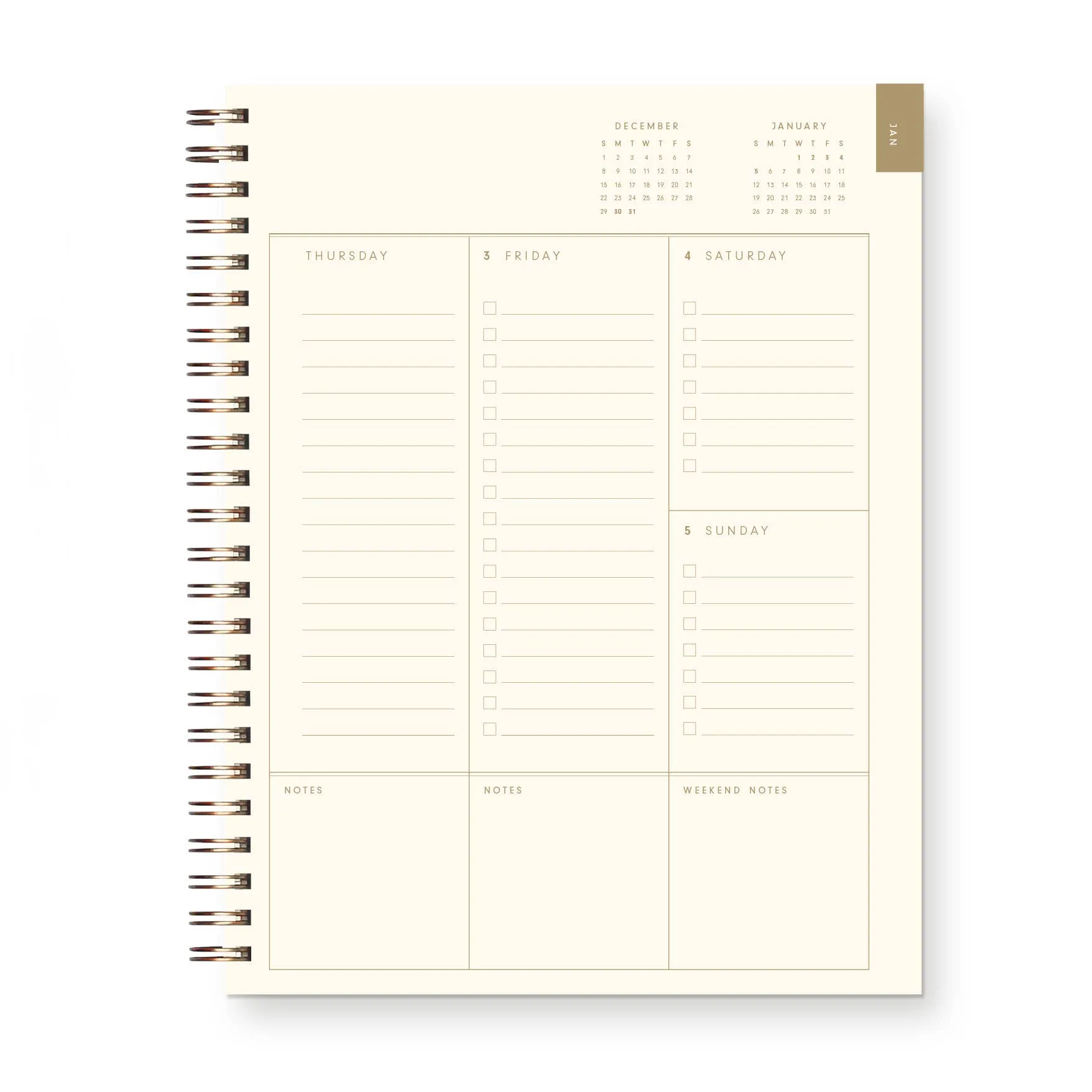 2025 Retro Dated Weekly Planner: French Vanilla Cover