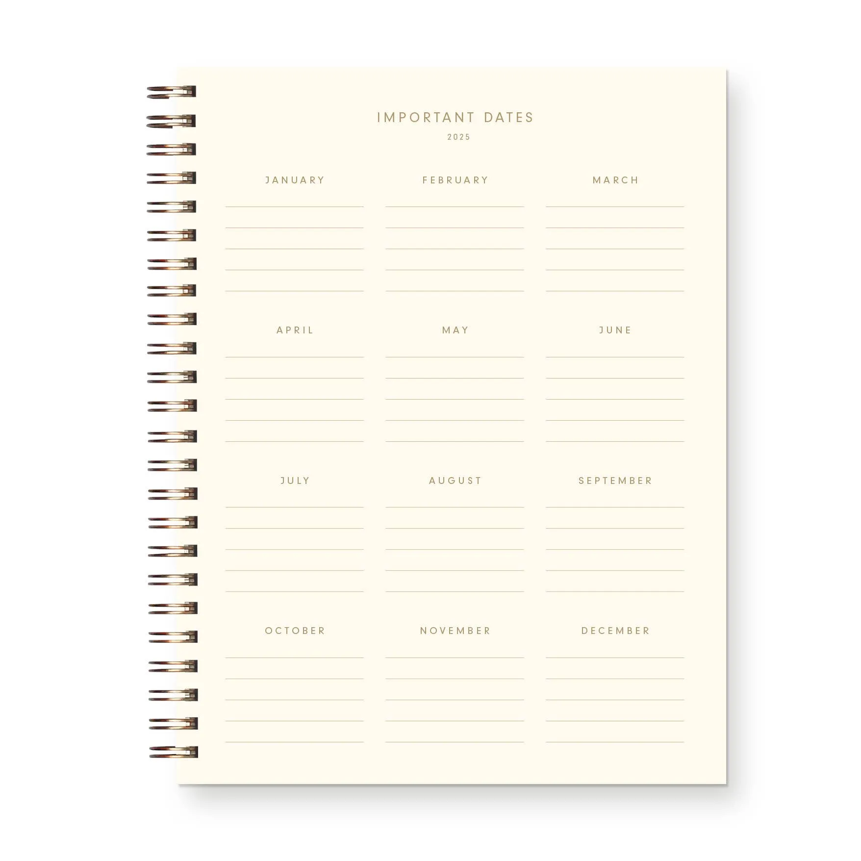 2025 Retro Dated Weekly Planner: French Vanilla Cover