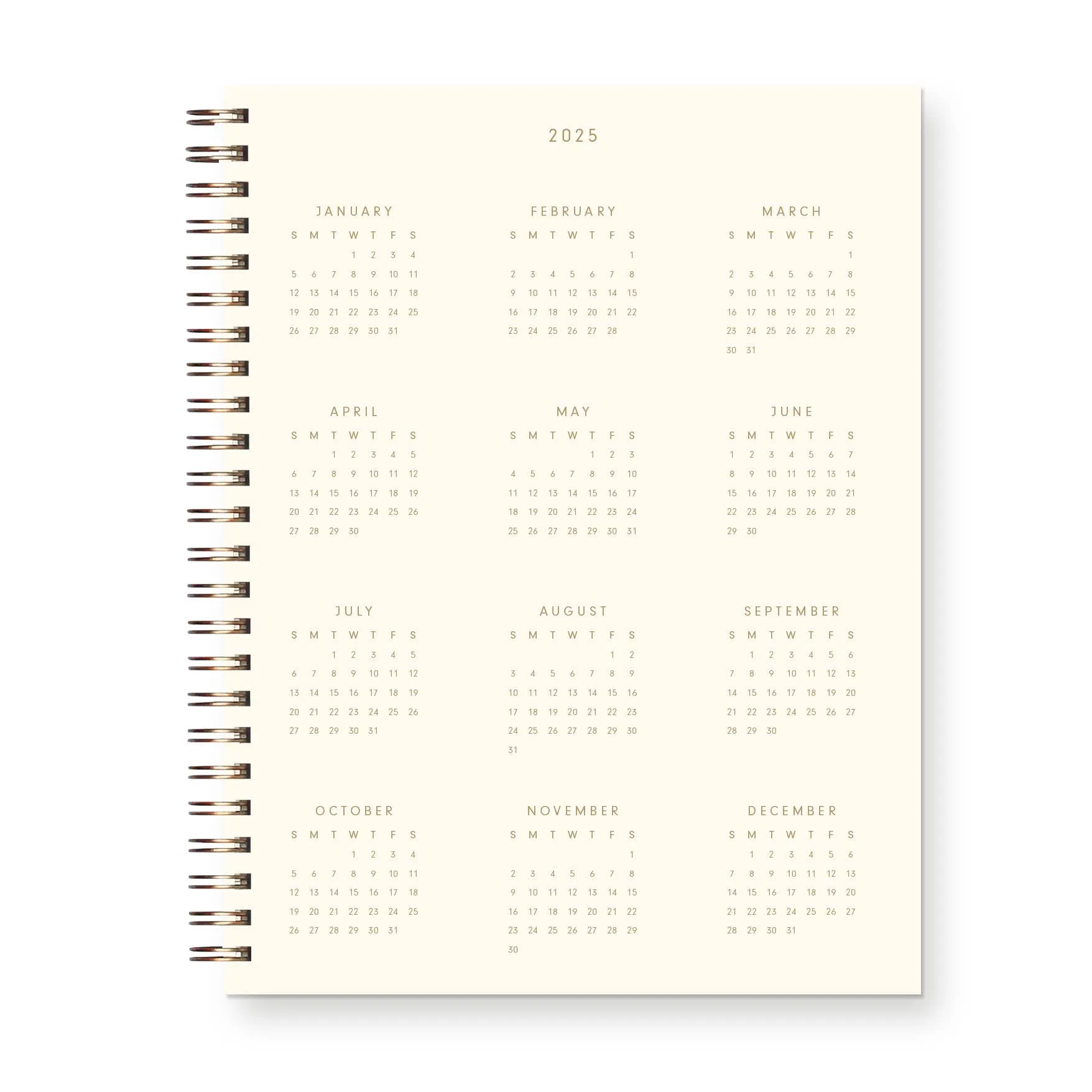 2025 Retro Dated Weekly Planner: French Vanilla Cover