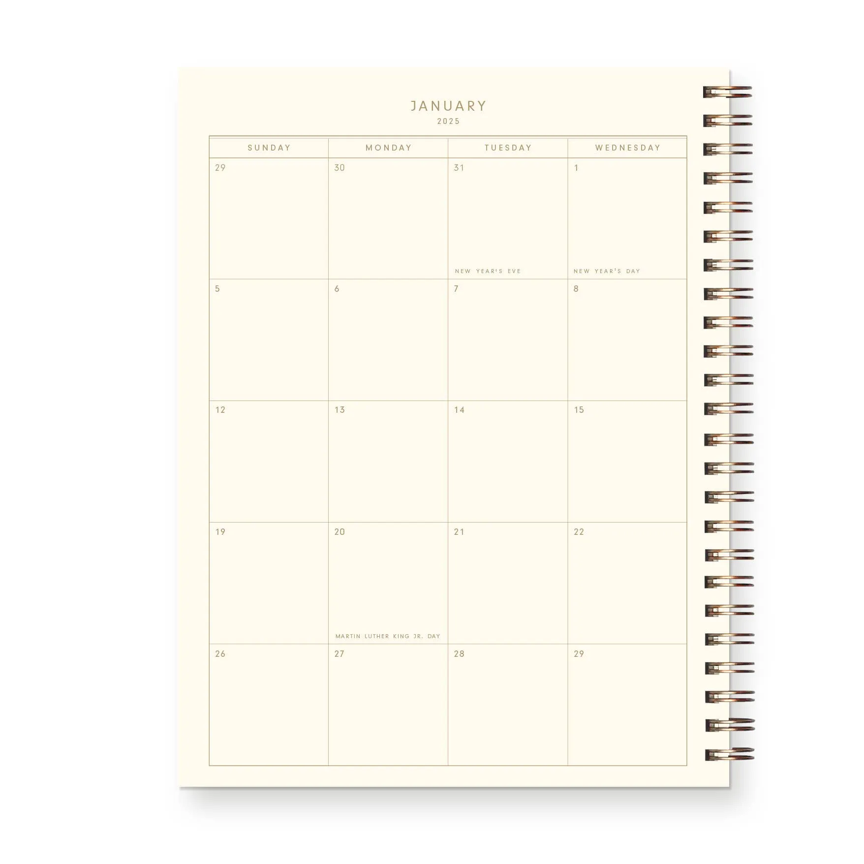 2025 Retro Dated Weekly Planner: French Vanilla Cover