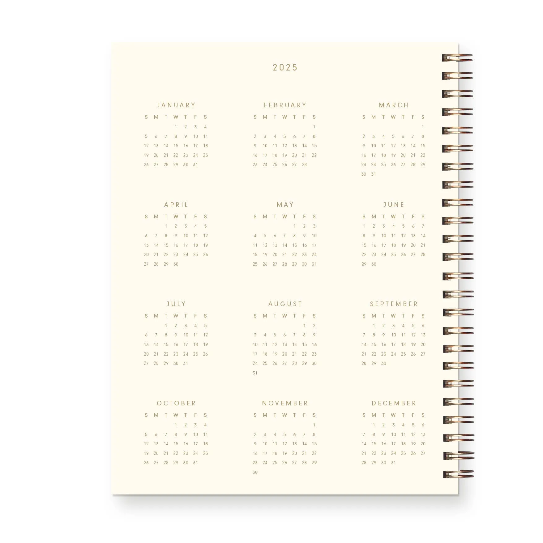 2025 Retro Dated Weekly Planner: French Vanilla Cover