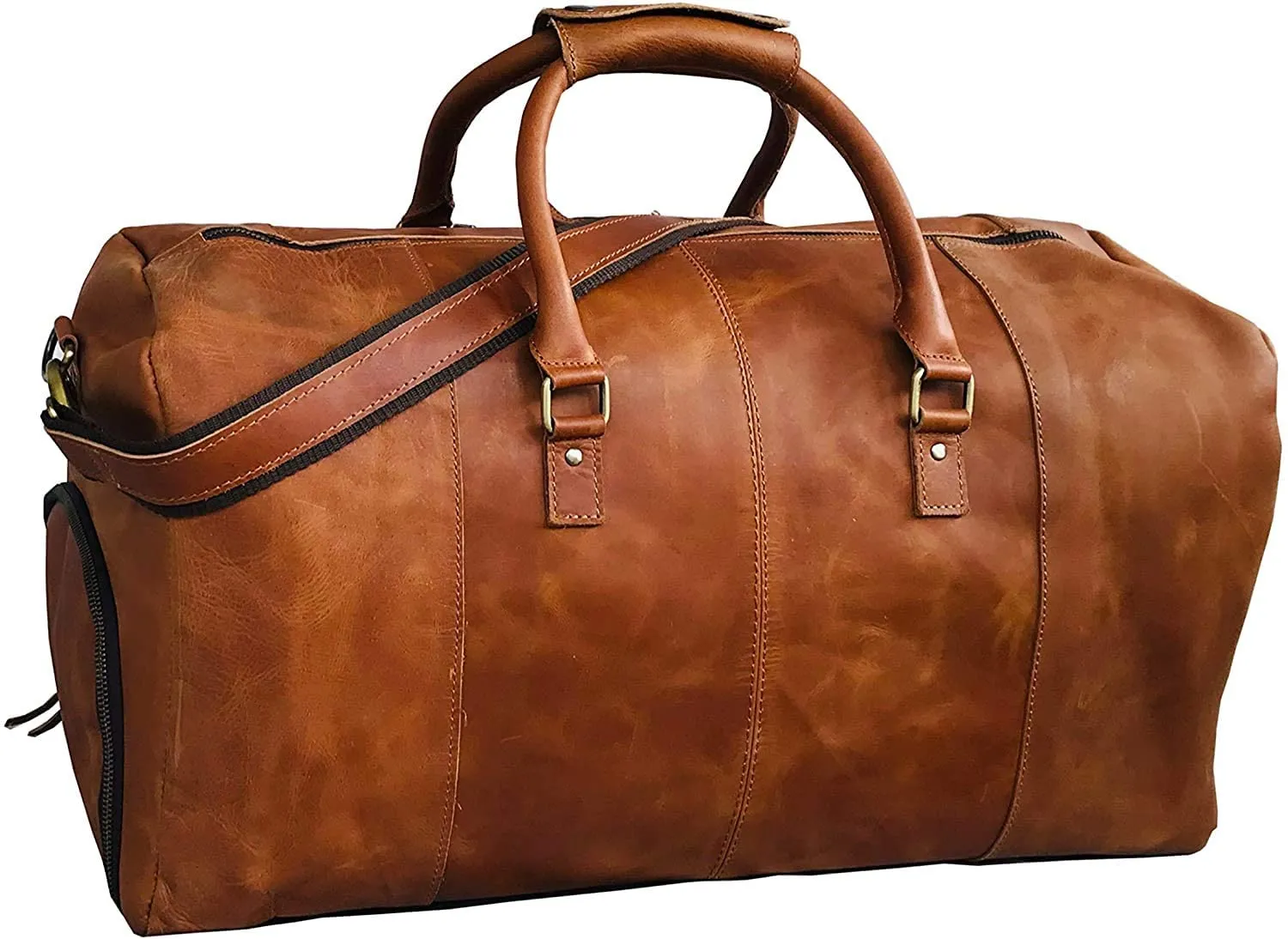 28" Large leather Travel Bag Duffel bag