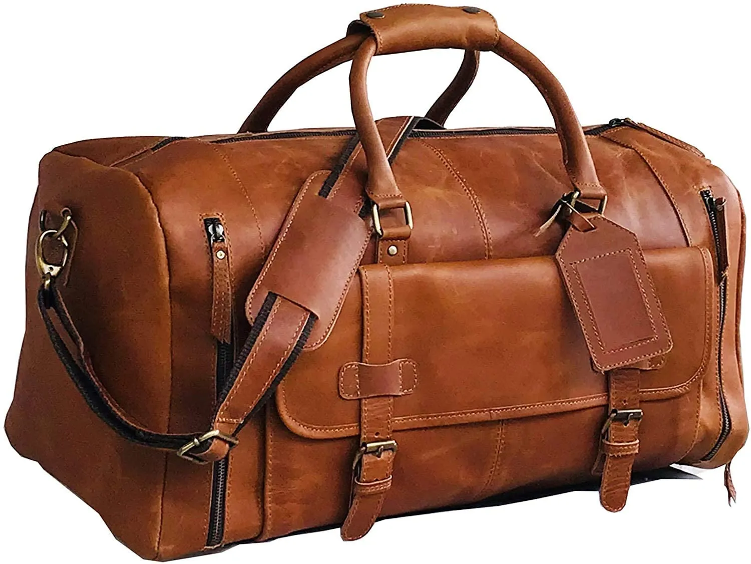 28" Large leather Travel Bag Duffel bag