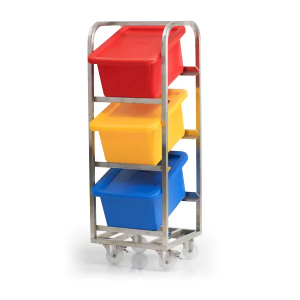 3 Bin Stainless Steel Ingredients Trolley