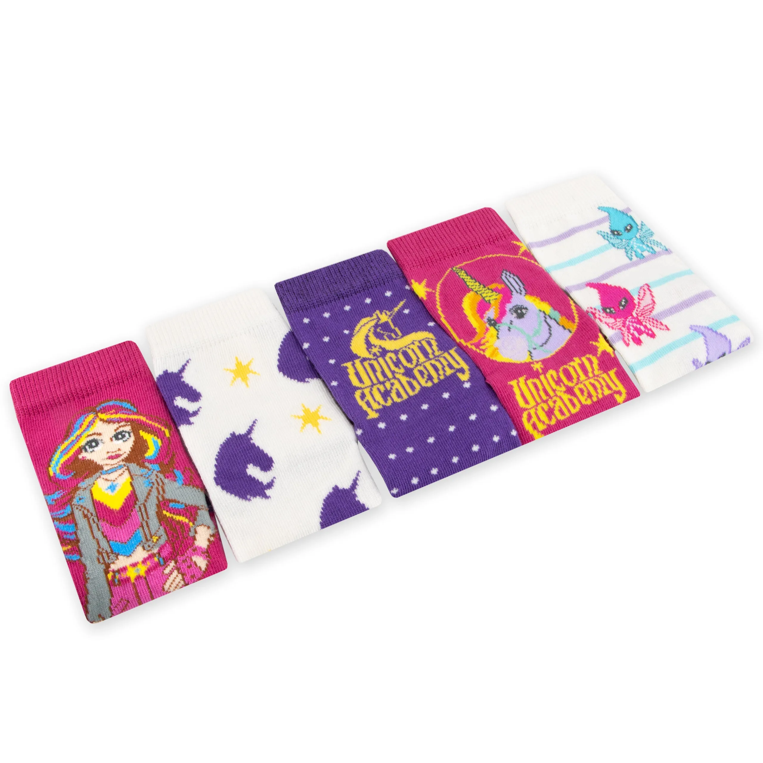 5 Pack Unicorn Academy Socks