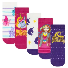 5 Pack Unicorn Academy Socks