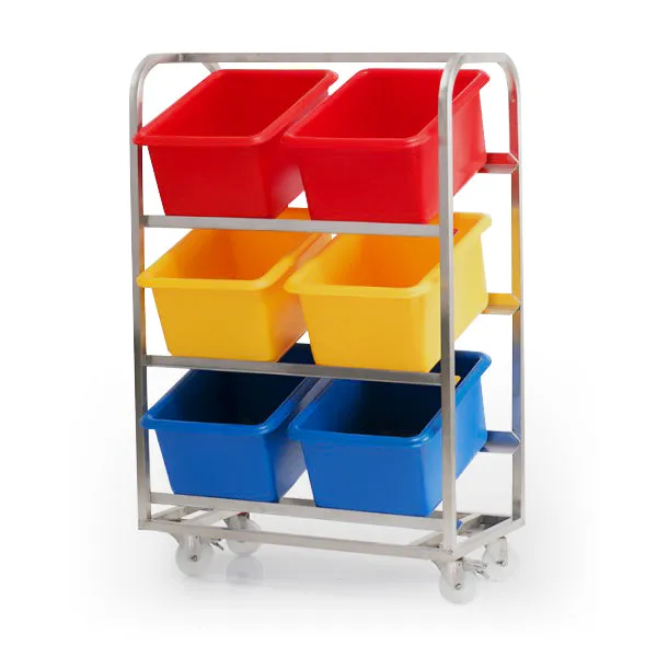 6 Bin Stainless Steel Ingredients Trolley