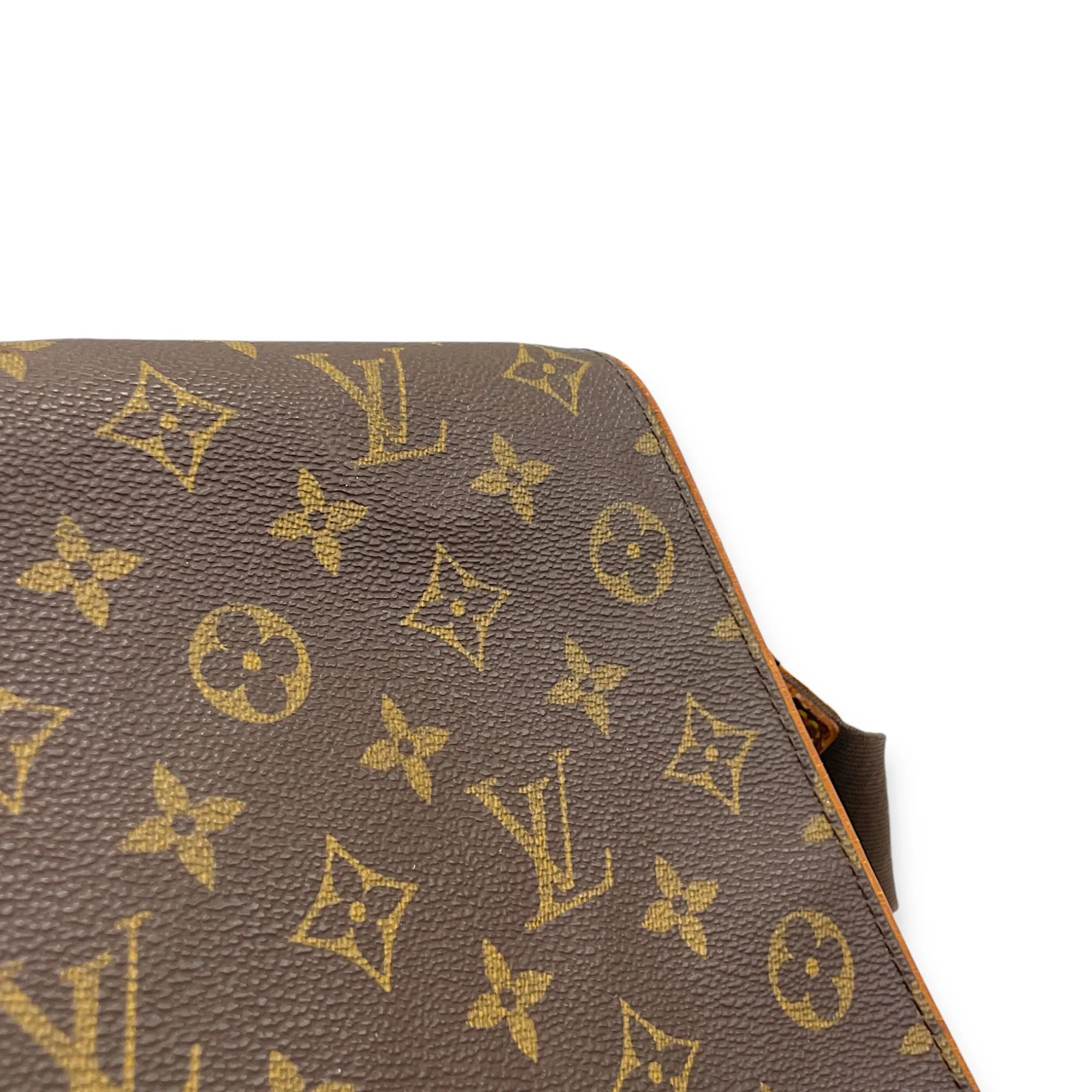 Abbesses Messenger bag in Monogram coated canvas, Gold Hardware