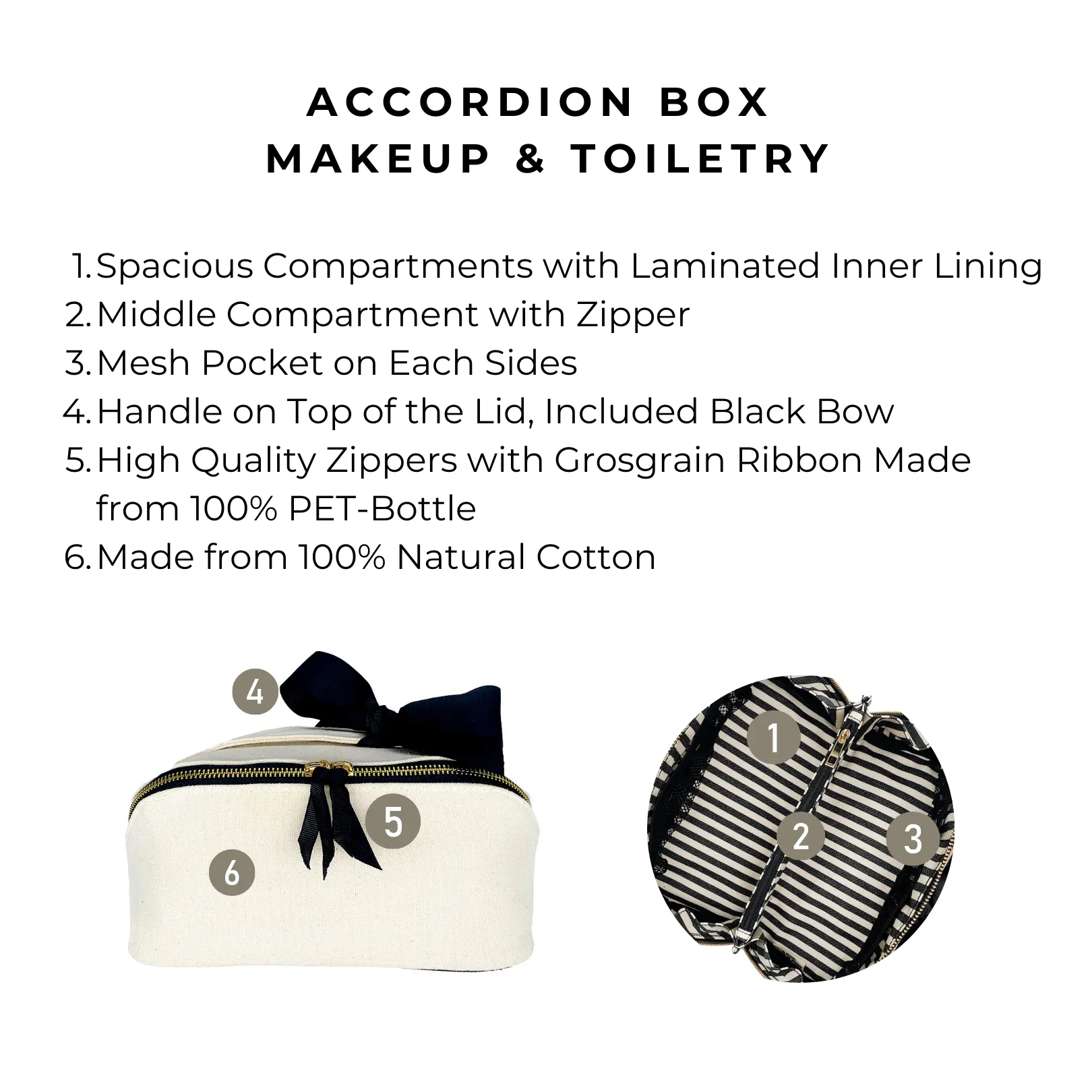 Accordion Box Makeup & Toiletry, Cream