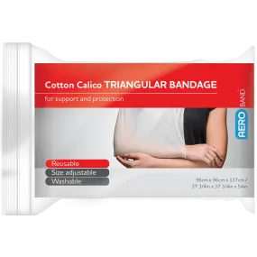 AEROBAND Cotton Calico Triangular Bandage 96 x 96 x 137cm Bag/10