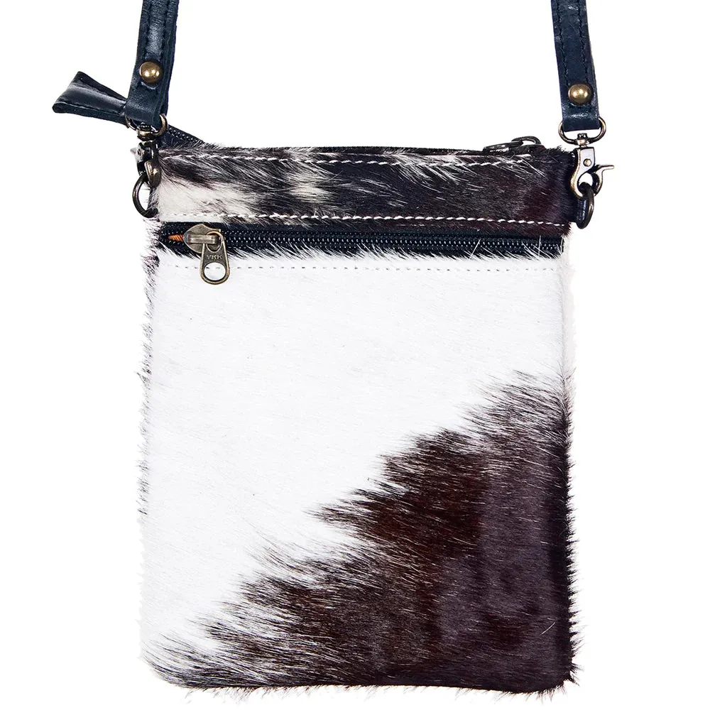 American Darling Black and White Hide Messenger Bag