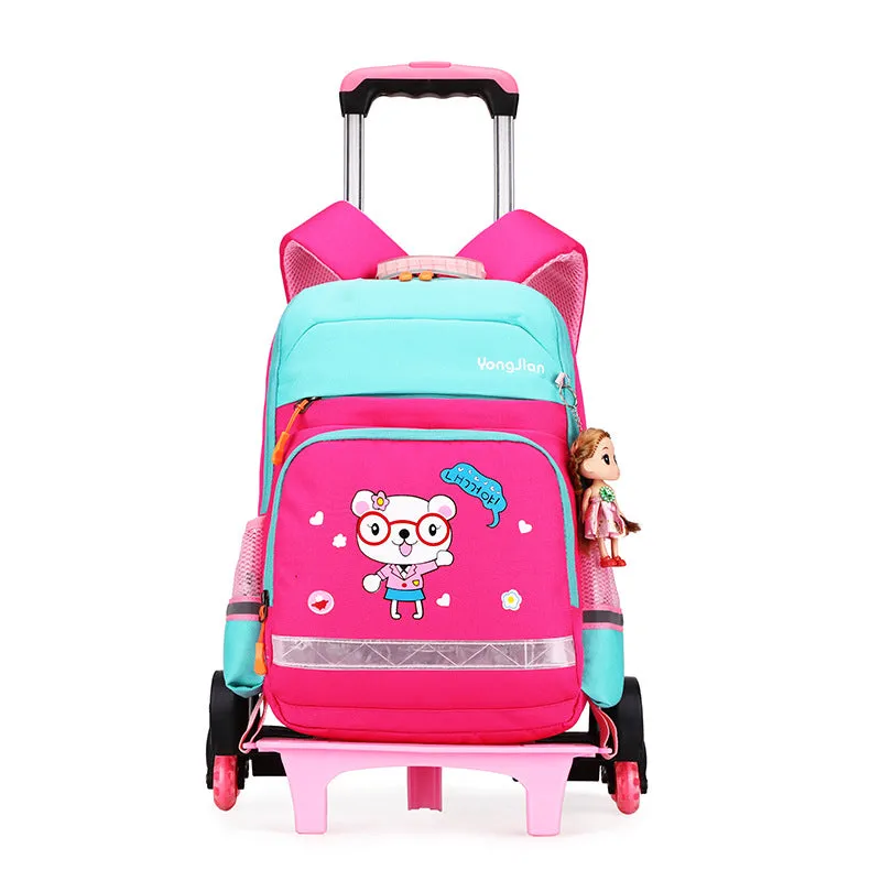 American Detachable Trolley  Bag For Elementary School Students