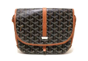 Authentic Goyard Black and Brown Belvedere PM Messenger Crossbody Bag