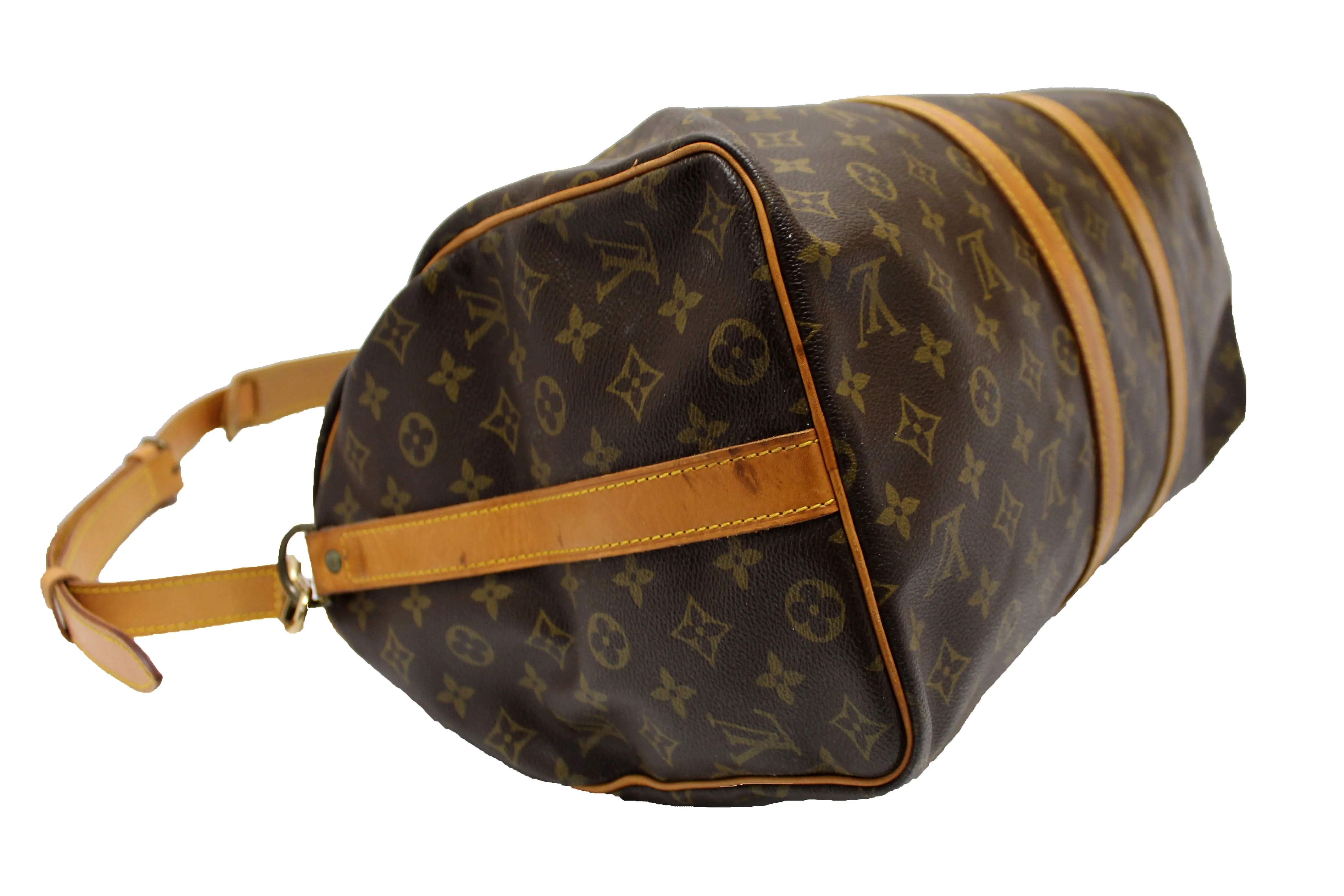 Authentic Louis Vuitton Classic Monogram Keepall Bandouliere 45 Travel Bag