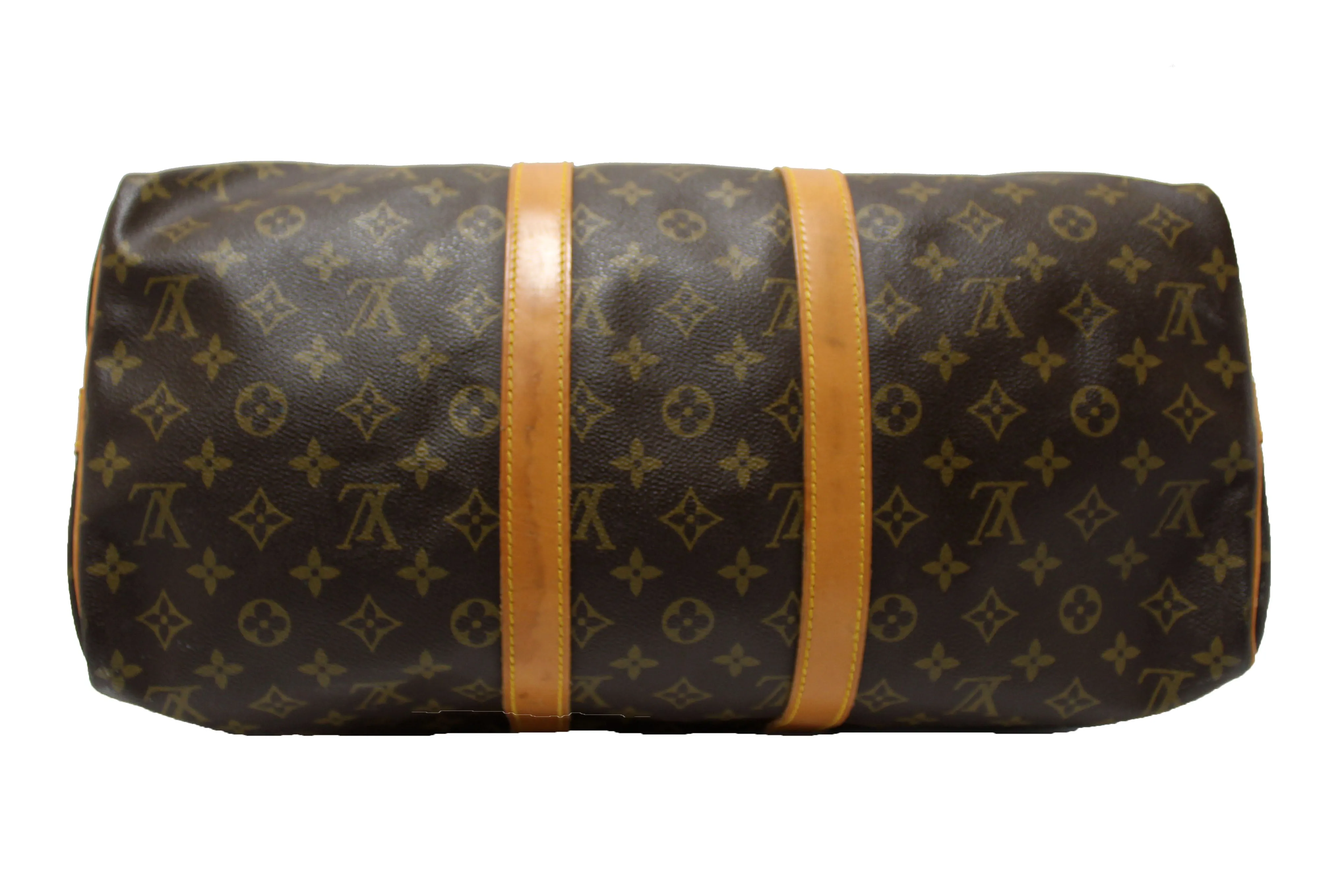 Authentic Louis Vuitton Classic Monogram Keepall Bandouliere 45 Travel Bag