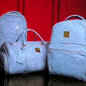 Baby Blue Luciano Leather 3 Bag Set