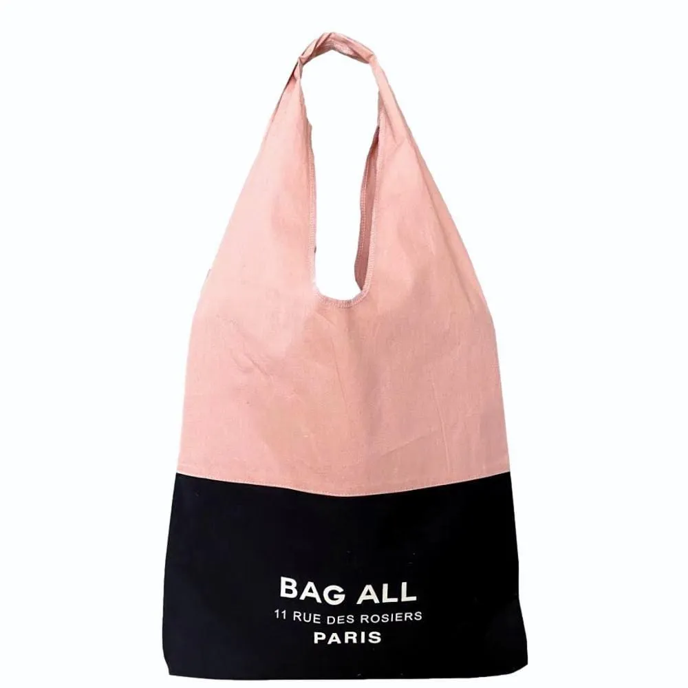 Bag-all Two Tone Tote Bag Paris, Pink/Black