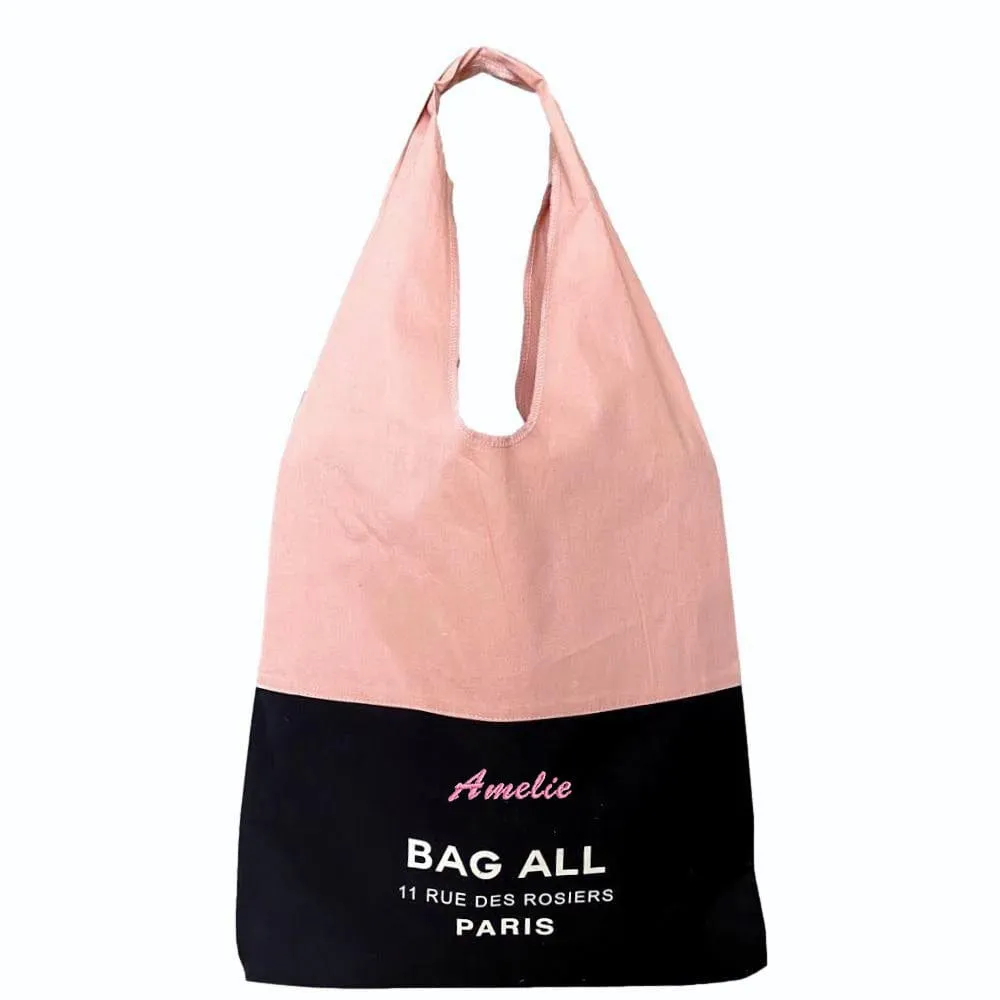 Bag-all Two Tone Tote Bag Paris, Pink/Black