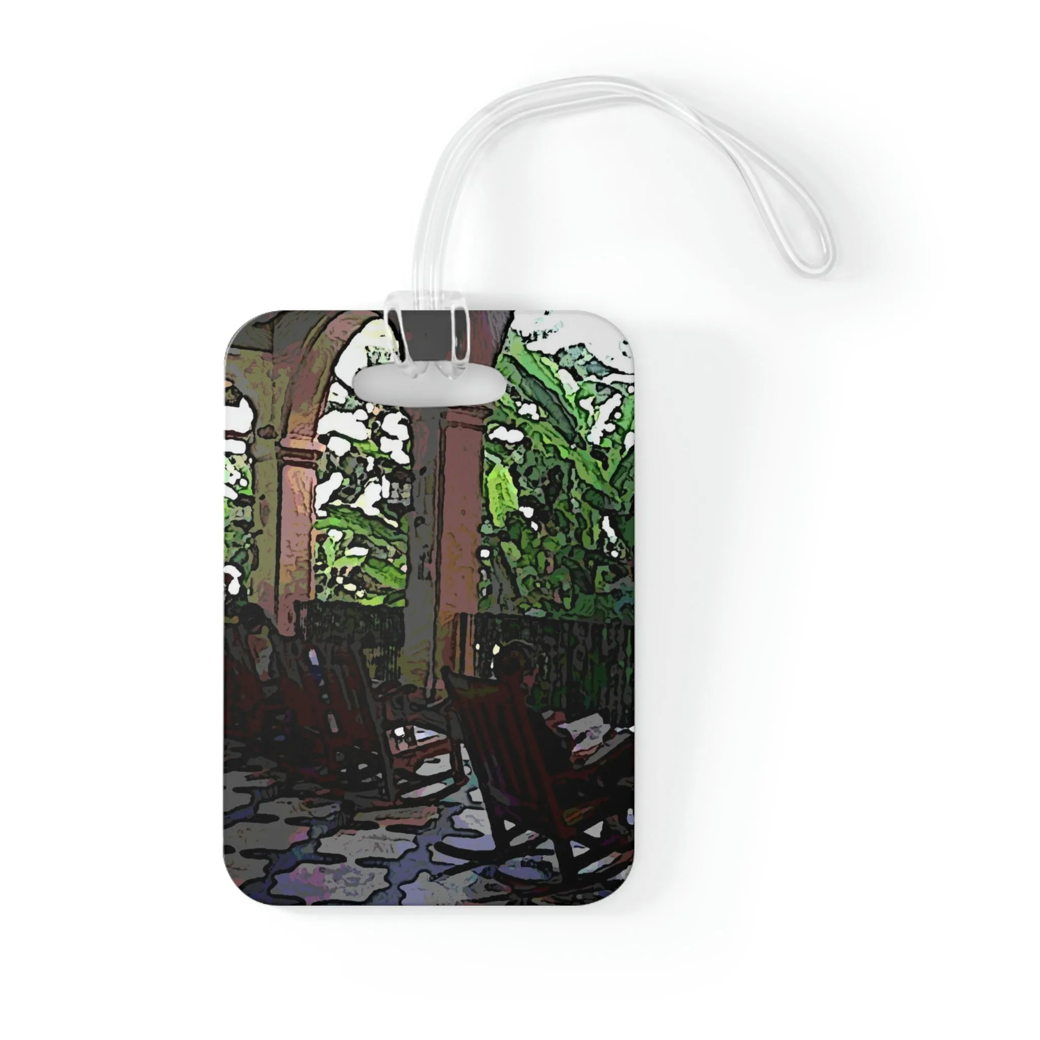 Bag Tag ...  Lanai & Rocking Chairs At: 'The Pink Palace' ... The Royal Hawai'ian ... Honolulu, HI ... '27Oct2014' ... Original Works ...