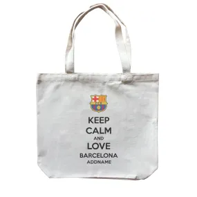 Barcelona Football Keep Calm And Love Series Addname Canvas Bag