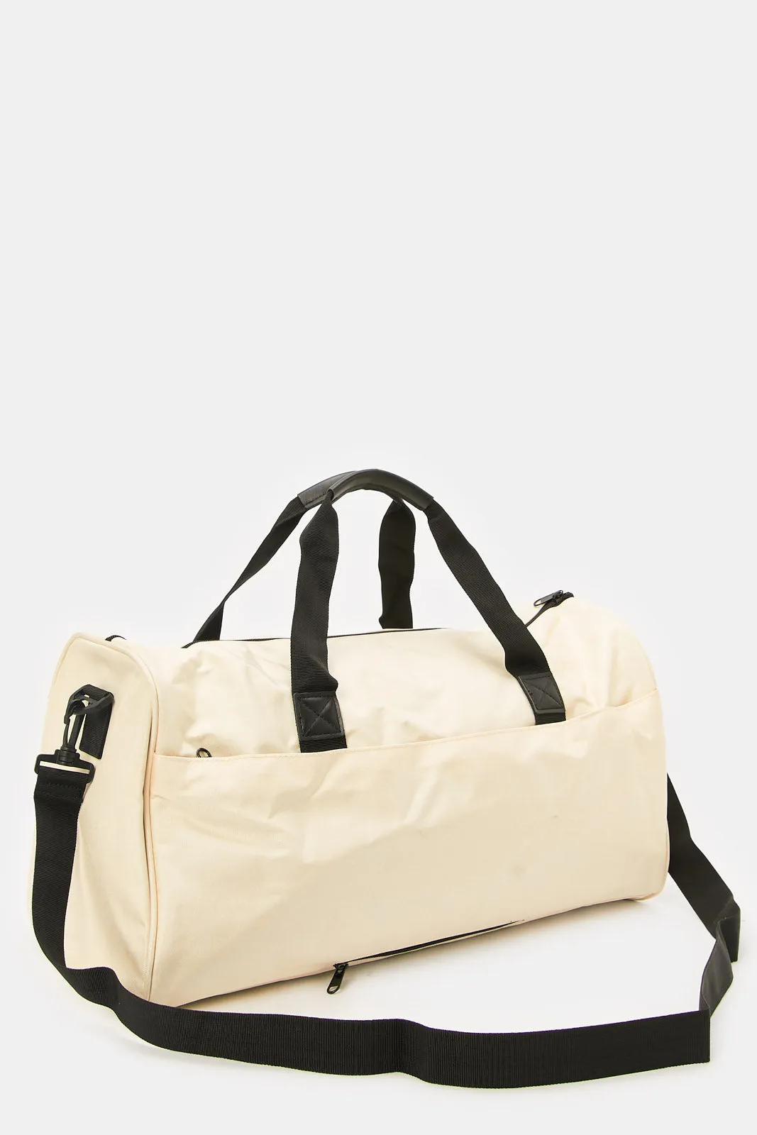 Beige Plain Duffle Bag