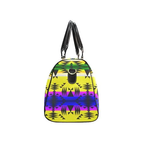 Between the Mountains Greasy Yellow Waterproof Travel Bag