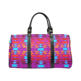 Big Pattern Fire Colors and Sky Moon Shadow Waterproof Travel Bag