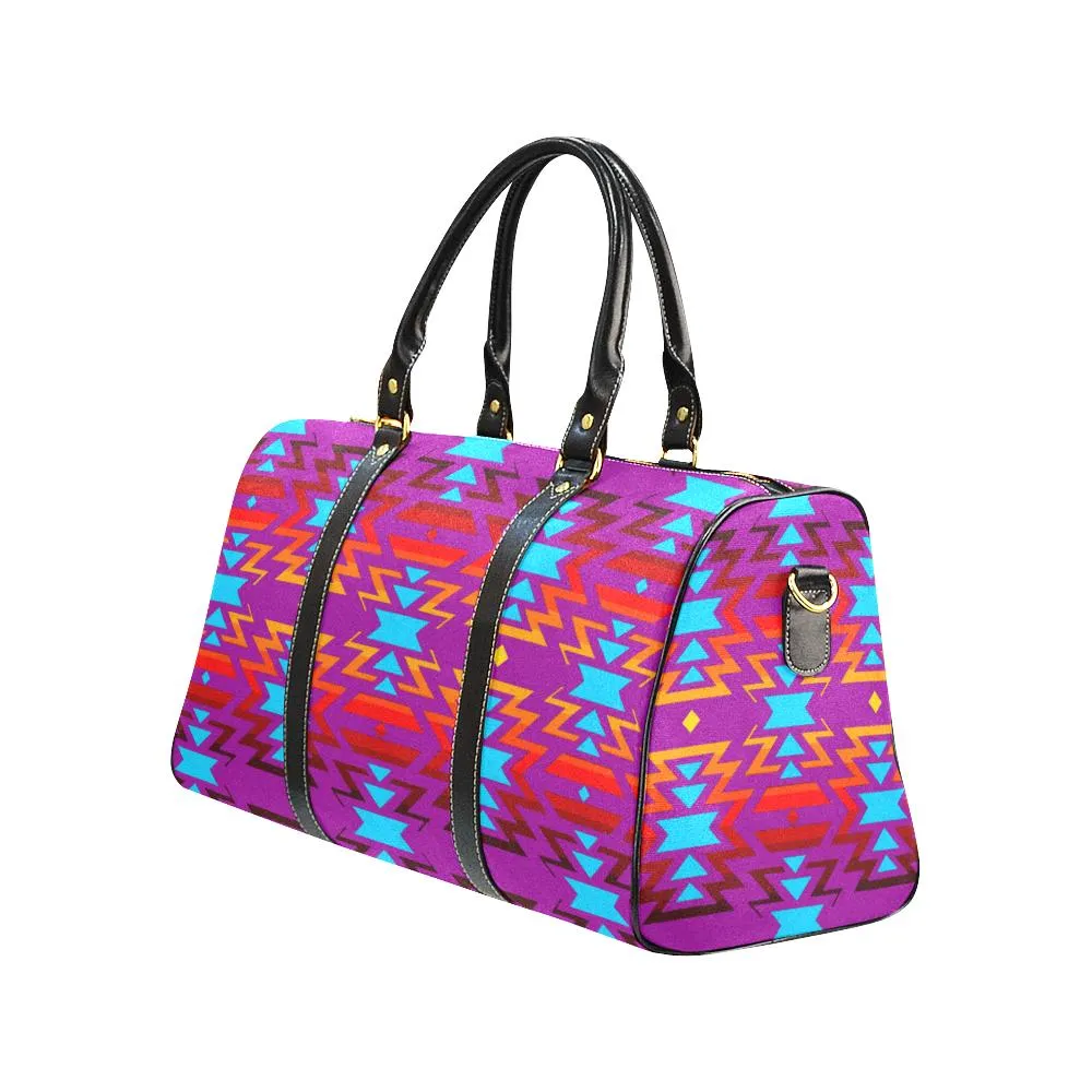 Big Pattern Fire Colors and Sky Moon Shadow Waterproof Travel Bag