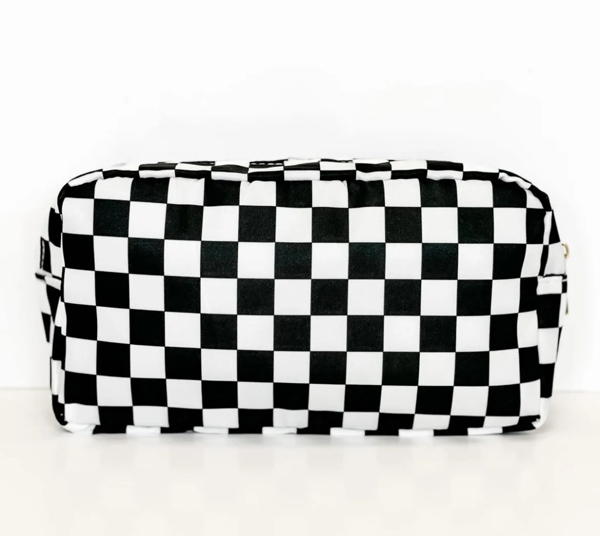 Black & White Checkered Cosmetic Bags