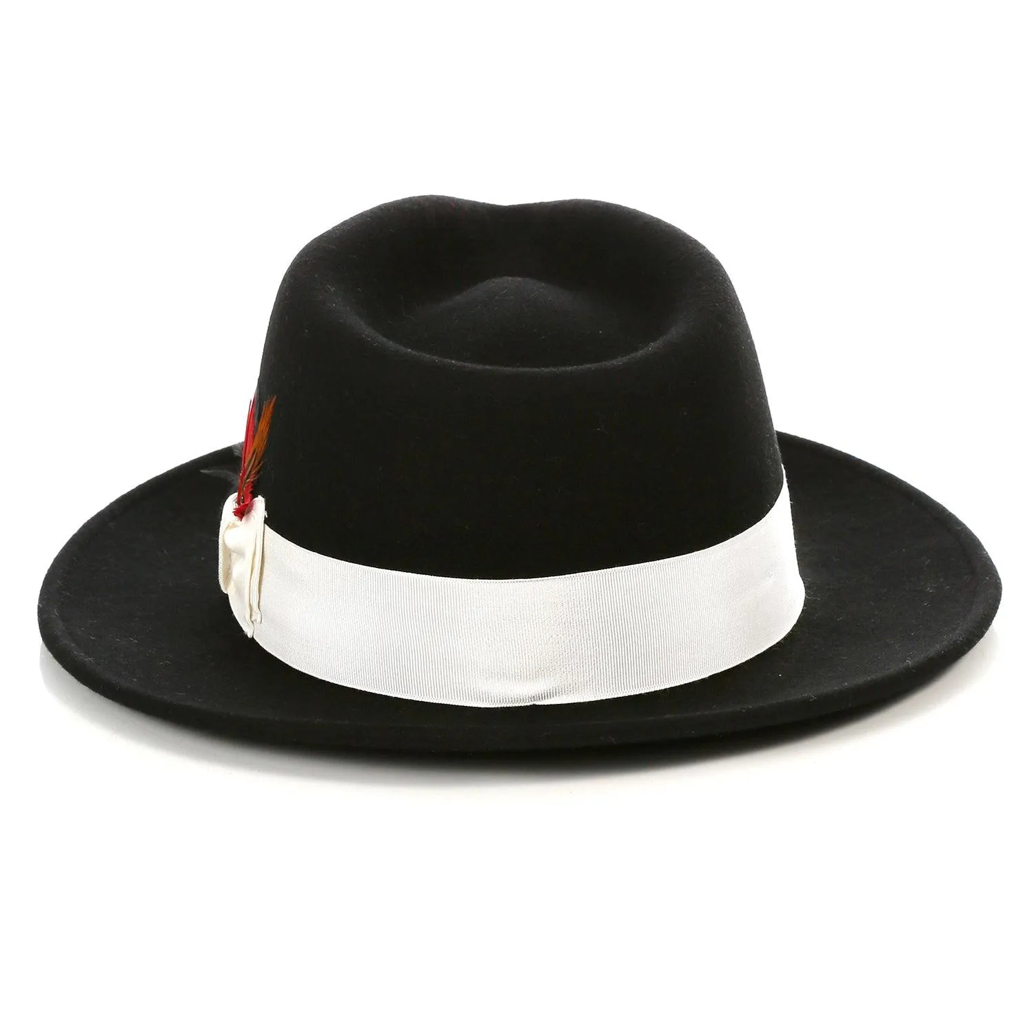 Black & White Fedora 100% Australian Wool Crushable Hat