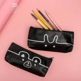 Black Pu Leather Pouch