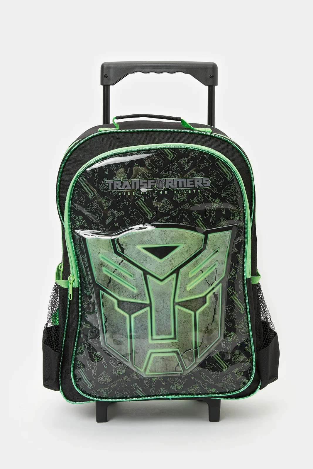 Boys Green And Black Transformers Trolley Set (5 Piece)