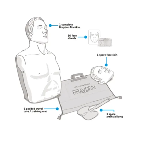 Brayden CPR Manikin Dummy Pulse With Lights/Bloodflow Adult Size