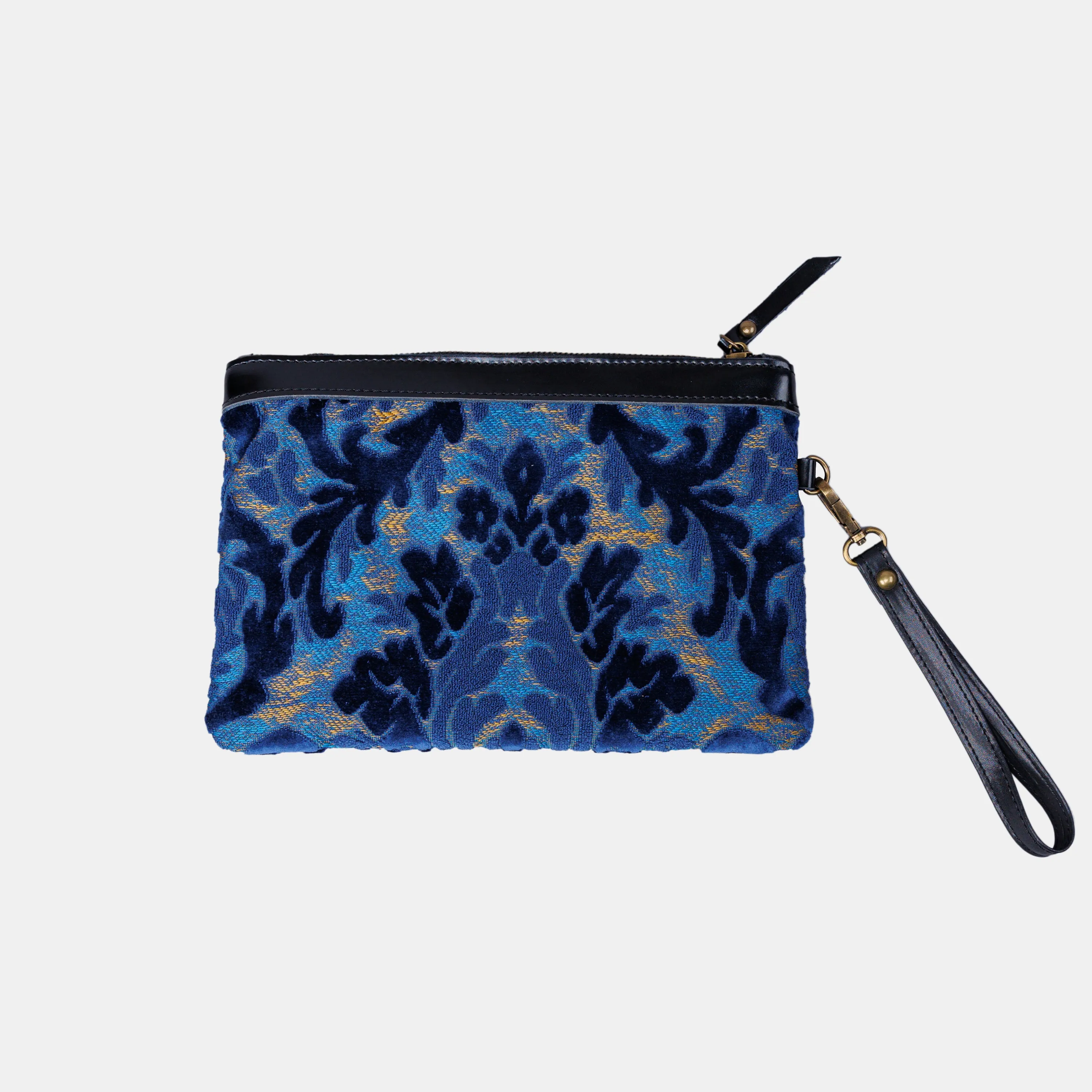 Burnout Velvet Navy Wristlet Clutch