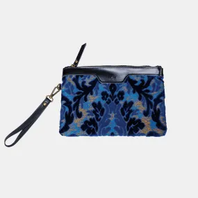 Burnout Velvet Navy Wristlet Clutch