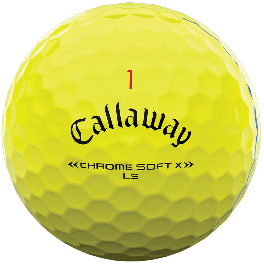 Callaway Chrome Soft X LS Triple Track Golf Balls - Yellow - Double Dozen