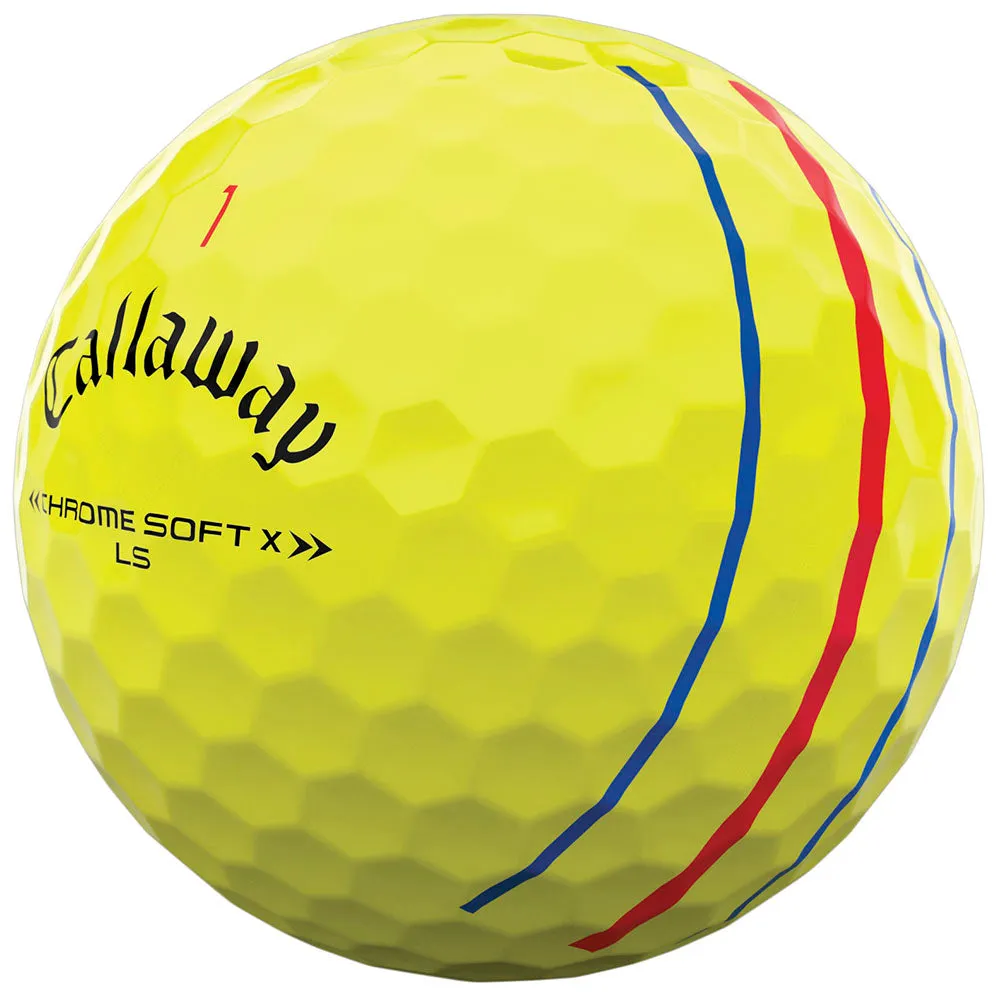 Callaway Chrome Soft X LS Triple Track Golf Balls - Yellow - Double Dozen