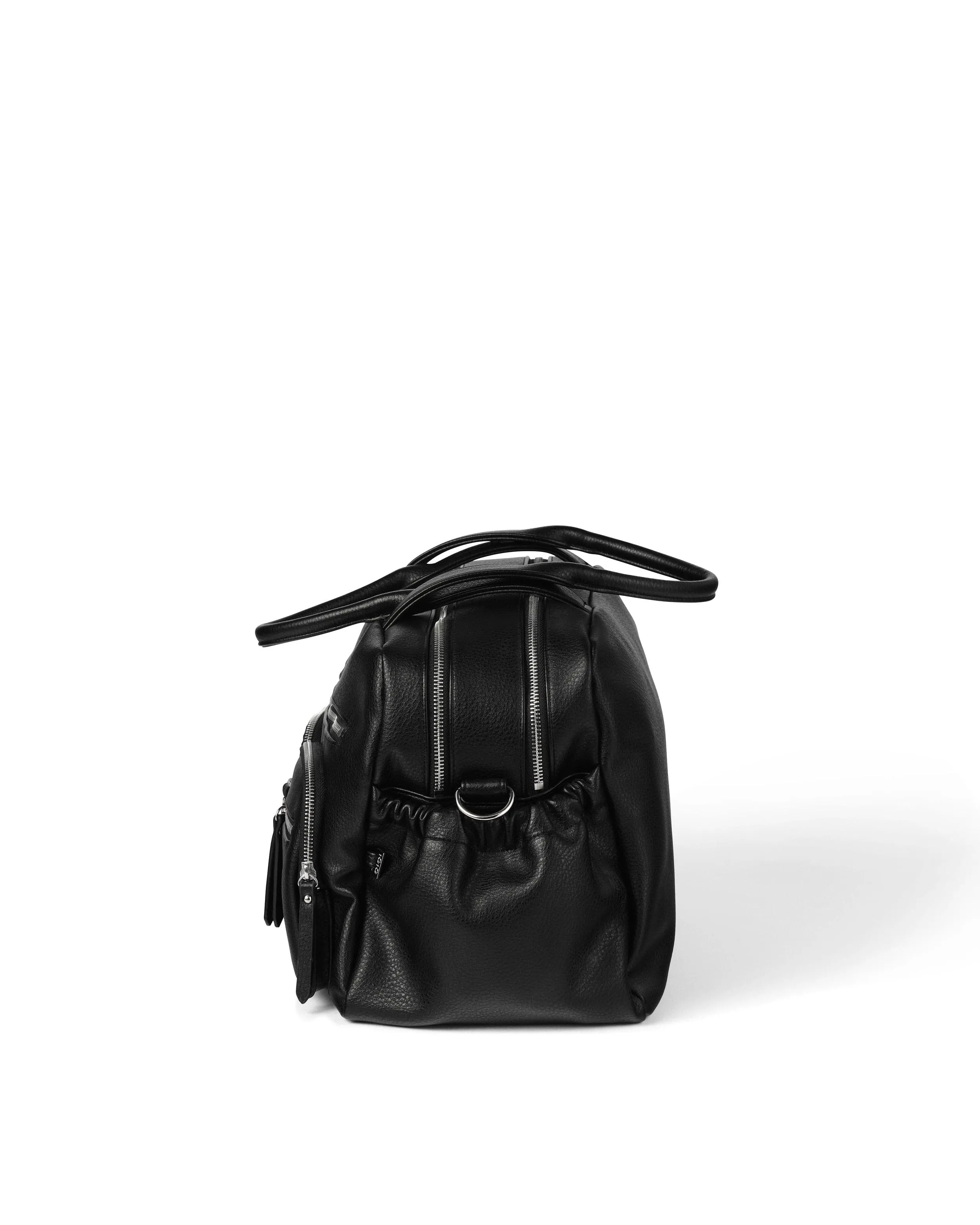 Carry All Nappy Bag - Black Dimple Vegan Leather