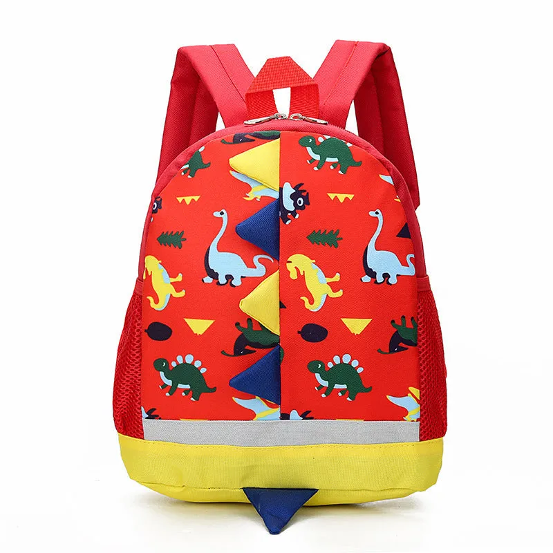 Cartoon Dinosaur Children Bag Kindergarten Children School Bag, Breathable, double root.