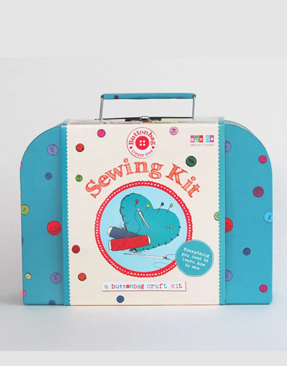 Children's Learn to Sew Suitcase Kit, Buttonbag