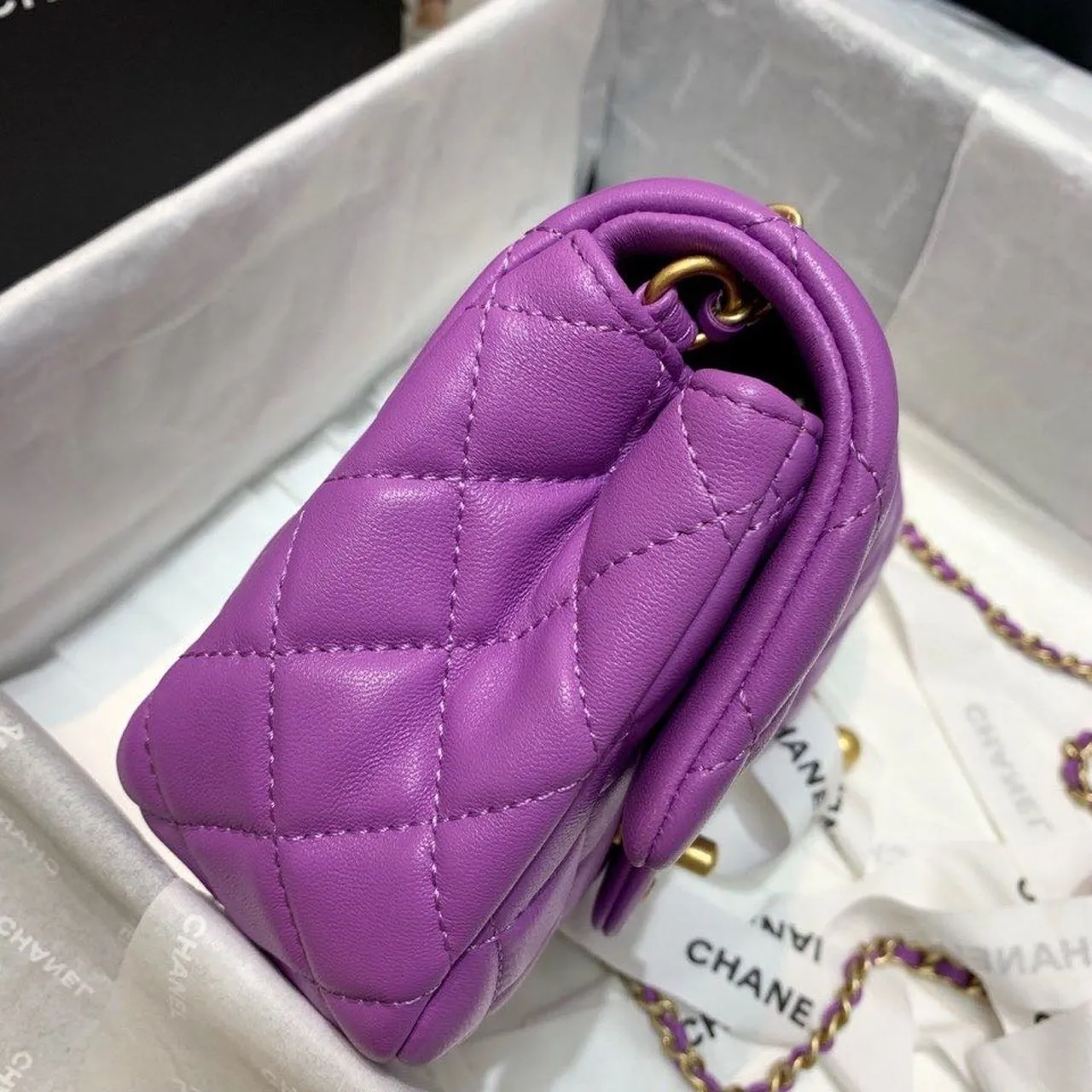 CHLMini Flap Bag With CHLBall On Strap Purple For Women, Women&#8217;s Handbags, Shoulder And Crossbody Bags 6.7in/17cm AS1786