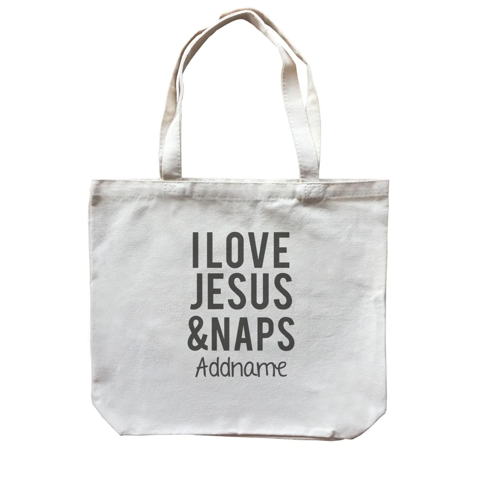 Christian Baby I Love Jesus & Naps Addname Canvas Bag